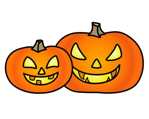 Pumpkins for Halloween - vector full color illustration. Two pumpkins Stock-Illustration