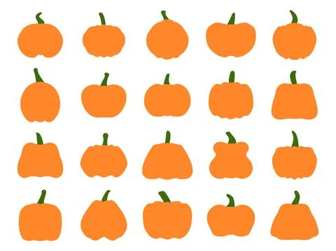Pumpkins icon set isolated on white background. A collection of pumpkins Stock-Illustration