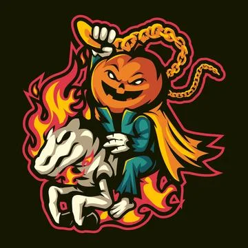 Pumpkins mascot logo design vector with modern illustration concept Stock Illustration