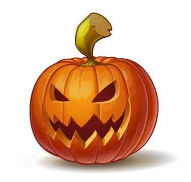 Pumpkins Mean &amp; Scary Stock Illustration