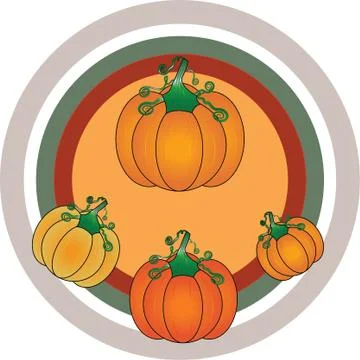 Pumpkins in multiple colors Stock Illustration