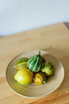 Pumpkins on the plate Stock Photos