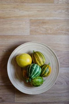 Pumpkins on the plate Stock Photos