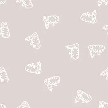 Pumpkins ripe line vector seamless pattern Stock Illustration