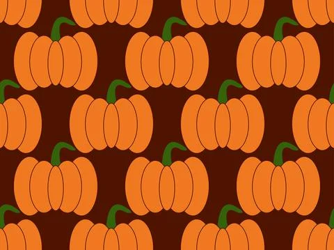 Pumpkins seamless pattern. Autumn background with pumpkins, beautiful design Stock Illustration