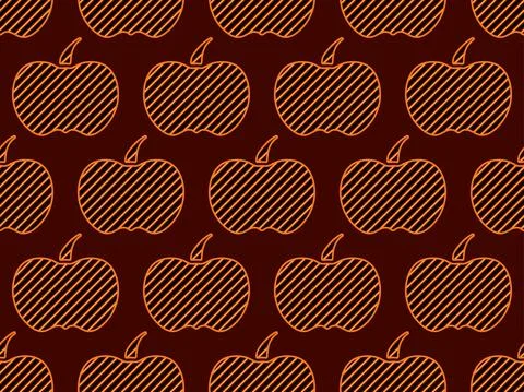 Pumpkins seamless pattern. Autumn background with pumpkins, beautiful design Stock Illustration