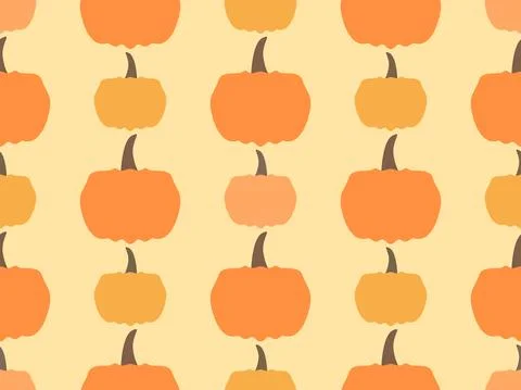 Pumpkins seamless pattern. Autumn background with pumpkins, beautiful design Stock Illustration