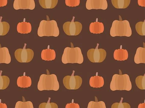 Pumpkins seamless pattern. Autumn background for wrapping paper, banners Stock-Illustration