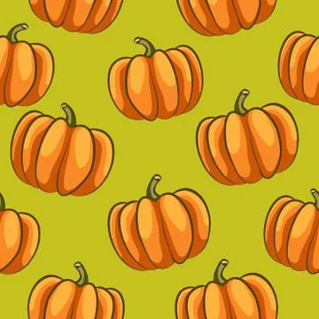 Pumpkins seamless pattern Stock Illustration