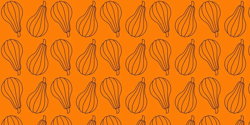 Pumpkins seamless pattern vectors background for thanksgiving wrapping paper Stock Illustration
