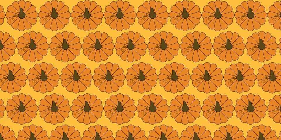 Pumpkins seamless pattern vectors background for thanksgiving wrapping paper Stock Illustration
