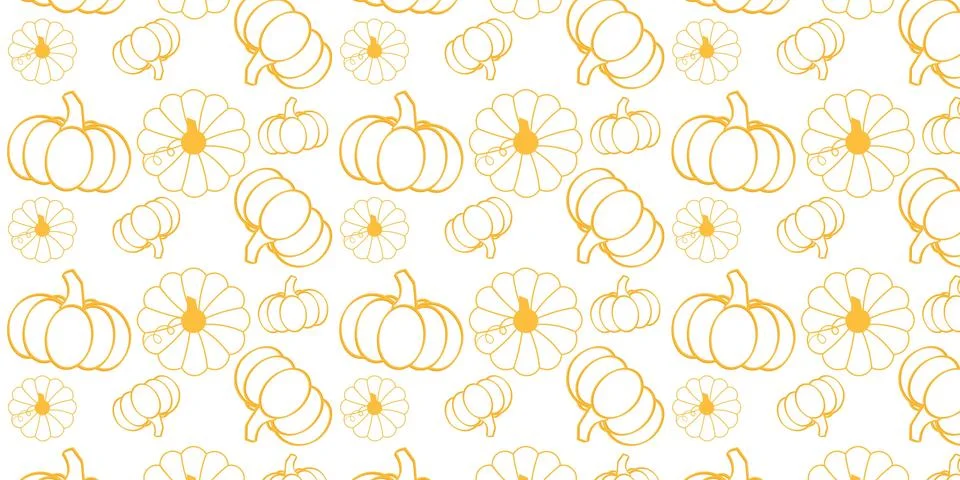 Pumpkins seamless pattern vectors background for thanksgiving wrapping paper Stock Illustration
