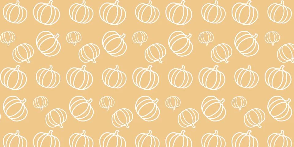 Pumpkins seamless pattern vectors background for thanksgiving wrapping paper Stock Illustration