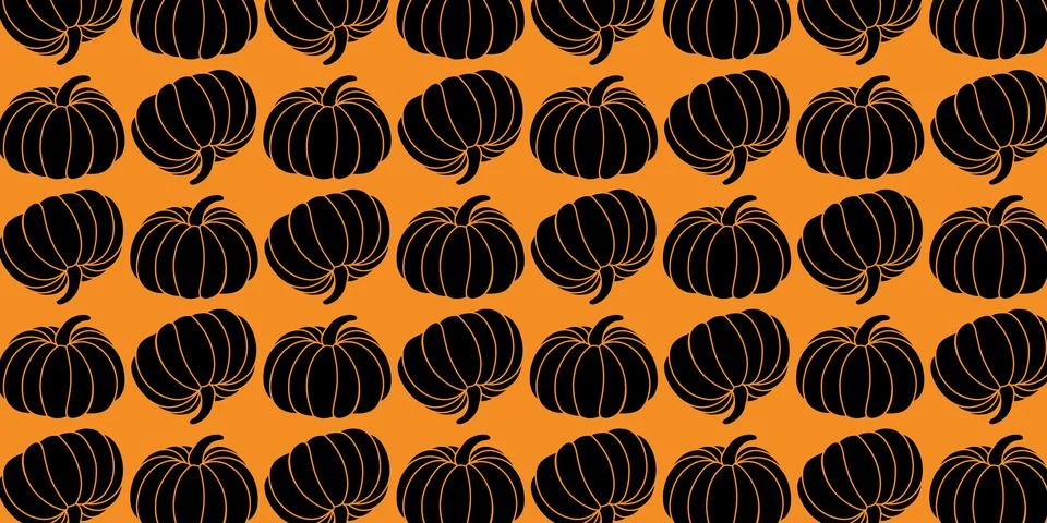 Pumpkins seamless pattern vectors background for thanksgiving wrapping paper Stock Illustration