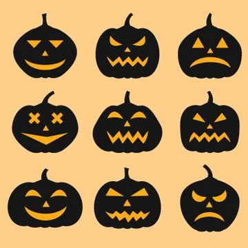 Pumpkins set for Halloween Stock Illustration