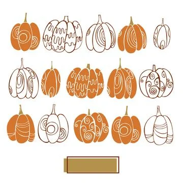 Pumpkins. Sketch  illustration. Stock Illustration