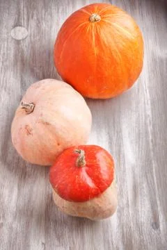 Pumpkins on the table Stock Photos