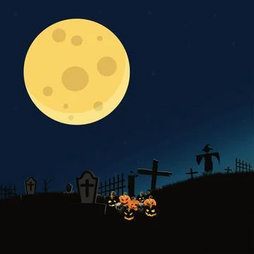 Pumpkins at the tomb graphic design vector illustration Stock Illustration
