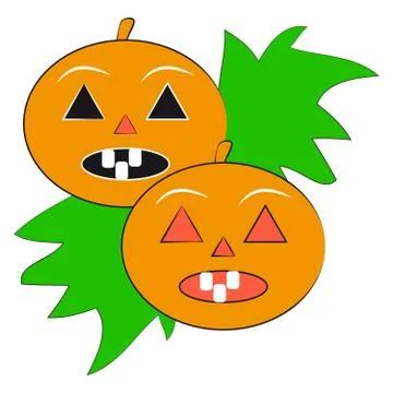 Pumpkins on white background Stock Illustration