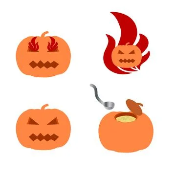 Pumpkins on white Stock Illustration