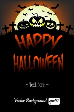 Pumpkins  on white moon background Stock Illustration