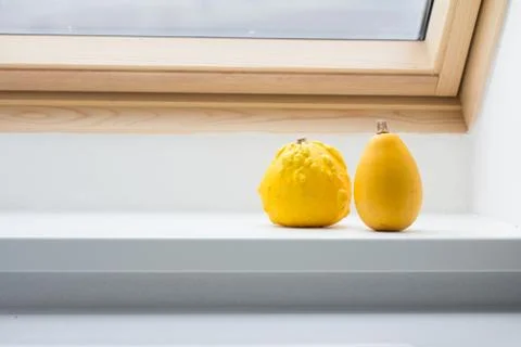 Pumpkins on window sill Stock Photos