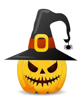 Pumpkisn with an evil expression Stock Illustration