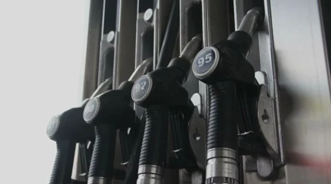 Pumps on Fuel Station" Stock Footage 7748397