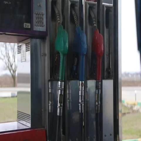 Pumps at gas station Video stock 69546589