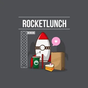 Pun Rocket lunch before launch. Pun Illustration Stock Illustration