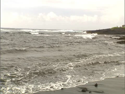 Punaluu Black Sand Beach Stock-Footage 22243439