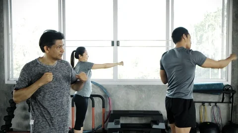 Punch that air, let's get fit. Stock Footage 103437544