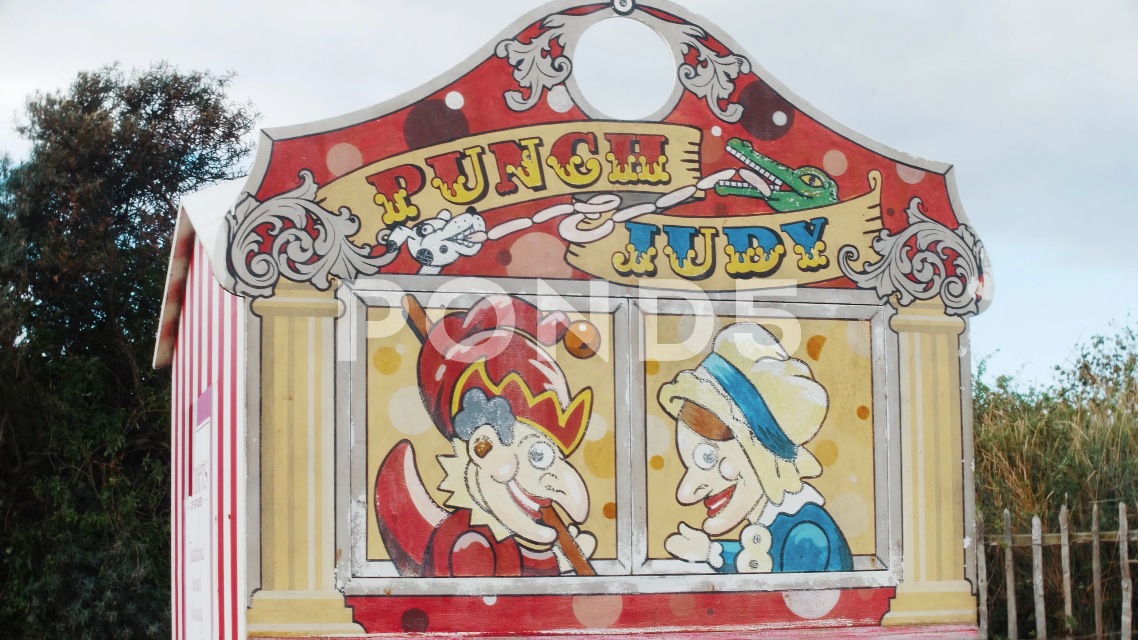 Punch And Judy Booth Brown Stock Illustration - Download Image Now