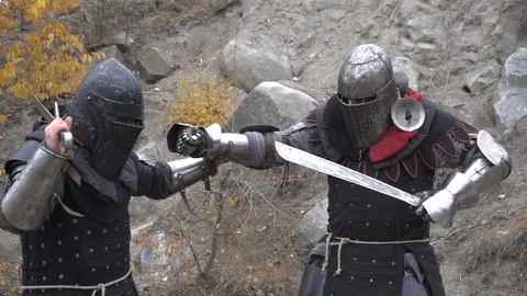 The punch and the sword on the neck Stock Footage 81668224