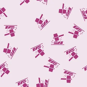 Punch blacksmith glyph seamless pattern Stock Illustration