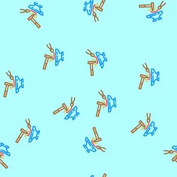 Punch blacksmith metal vector seamless pattern Illustration