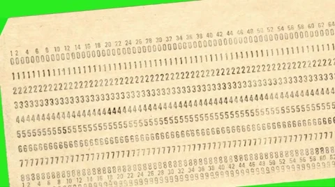Punch card from the old computer on a green background 動画素材 65444605