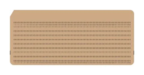 Punch card. Vintage computer data storage Stock Illustration
