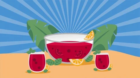 Punch Drink Day with delicious punch drink Видео 306728016