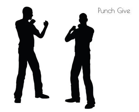 Punch Give pose on white background Stock Illustration