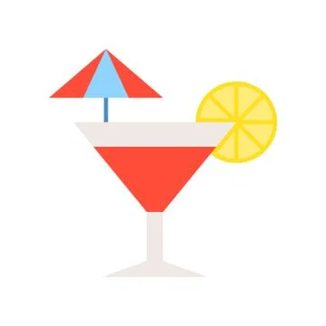 Punch in glasses with lemon slice and small umbrella Stock Illustration
