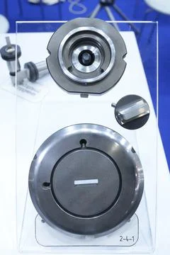 Punch press tooling and matrix placed on stand Stock Photos