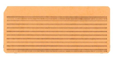 Punched card for programming Stock Illustration