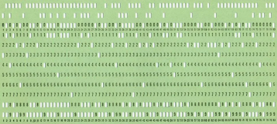Punched card for programming Stockillustratie