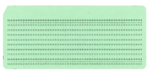 Punched card for programming 库存照片