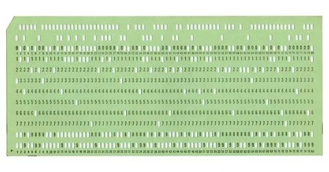 Punched card for programming Stock-Fotos
