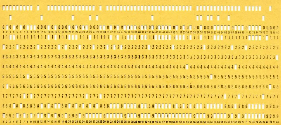 Punched card for programming Stockfoto's