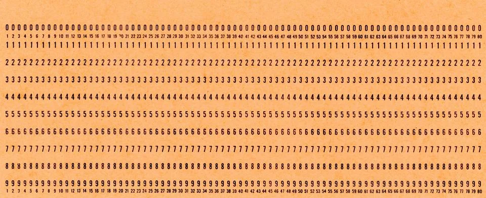 Punched card for programming Stockfoto's