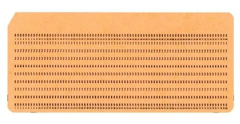 Punched card for programming vintage punched card for computer data storag... Stock-Fotos