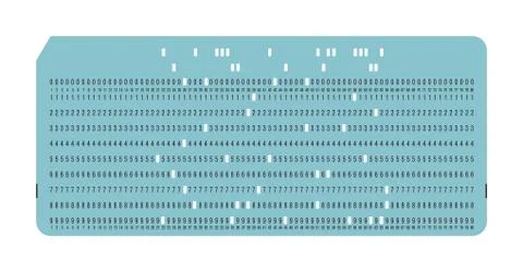 Punched card. Vintage computer data storage Stock Illustration